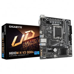 GIGABYTE H610M H V3 DDR4, Socket 1700, Intel® H610 (14/13/12th Gen CPU), 6Phases, Dual 2xDDR4-3200, VGA, HDMI,  CPU Intel graphics, 1xPCIe X16 4.0, 4xSATA3, 1xM.2, 1xPCIe X1, ALC897 7.1, 1xGbE LAN, 4xUSB3.2, RGB Led, mATX